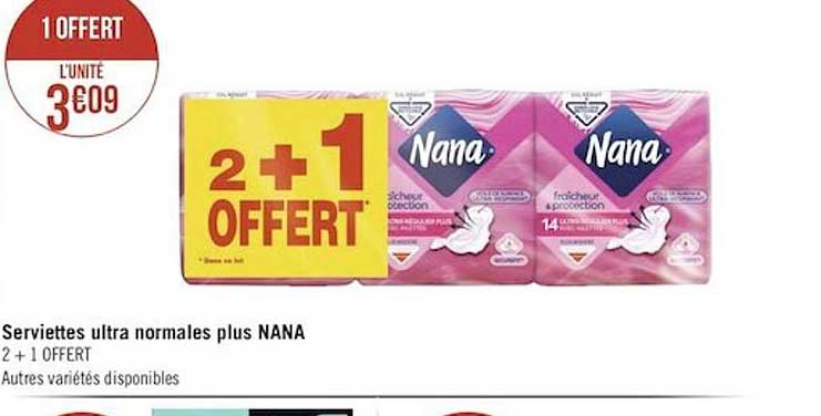 serviettes ultra normales plus nana