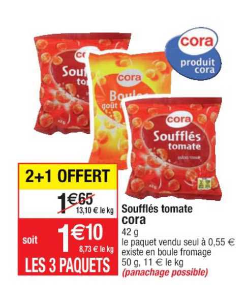 Soufflés Tomate Cora 2+1 Offert