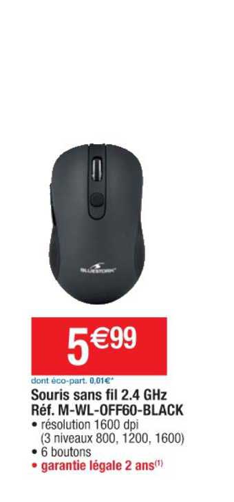 souris sans fil 2.4 ghz réf. m-wl-offf60-black