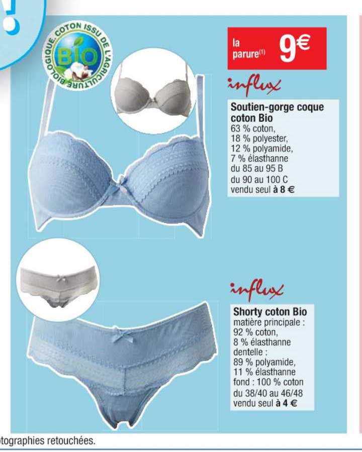 soutien-gorge coque coton bio shorty coton bio influx