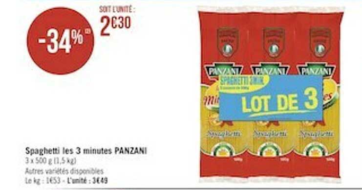 Spaghetti Les 3 Minutes Panzani
