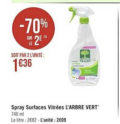 Spray Surfaces Vitrées L'arbre Vert -70% Sur Le 2e
