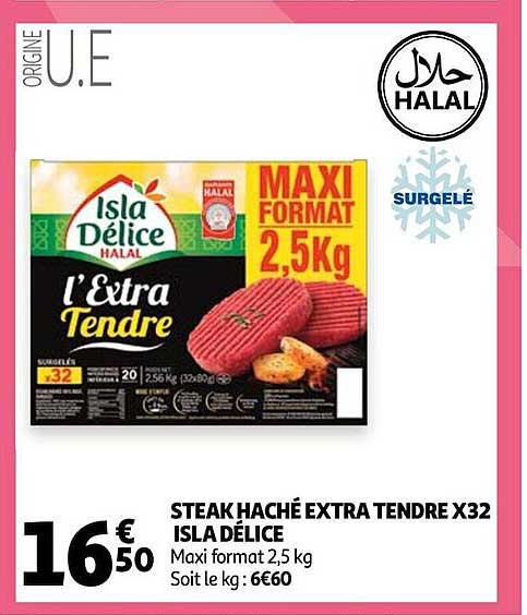 steak haché extra tendre x32 isla délice