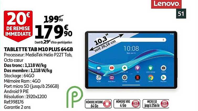 tablette tab m10 plus 64gb lenovo