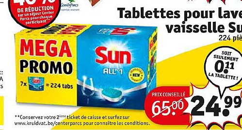 Tablettes Pour Lave Vaisselle Sun