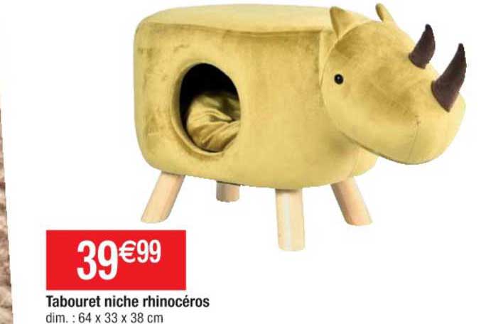 tabouret niche rhinocéros