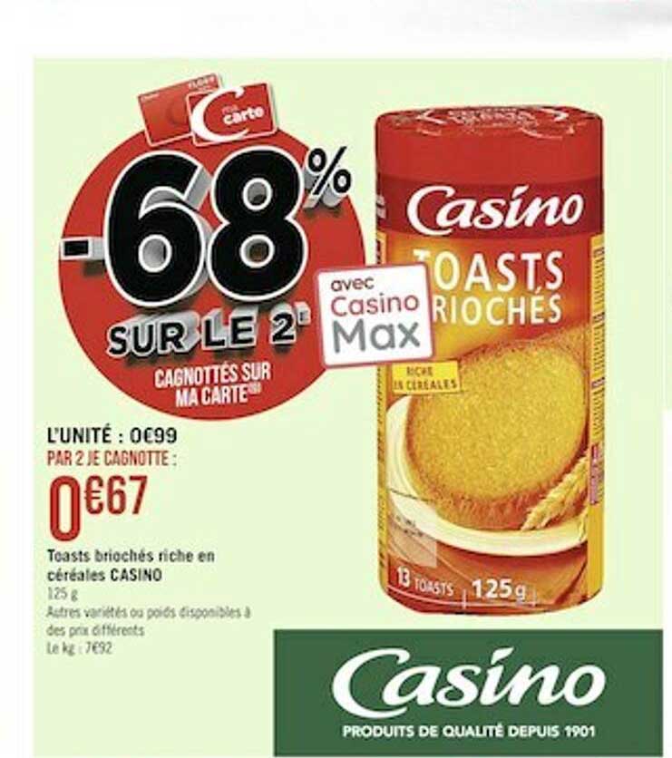 toasts briochés riche en céréales casino