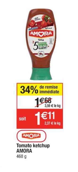 tomato ketchup amora 34% de remise immédiate