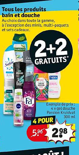 Tous Les Produits Bain Et Douche 2+2 Gratuits