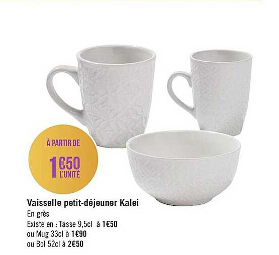 vaisselle petit-déjeuner kalei