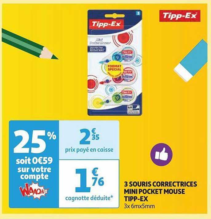 3 souris correctrices mini pocket mouse tipp-ex