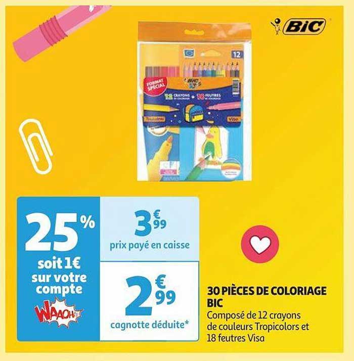 30 Pièces De Coloriage Bic