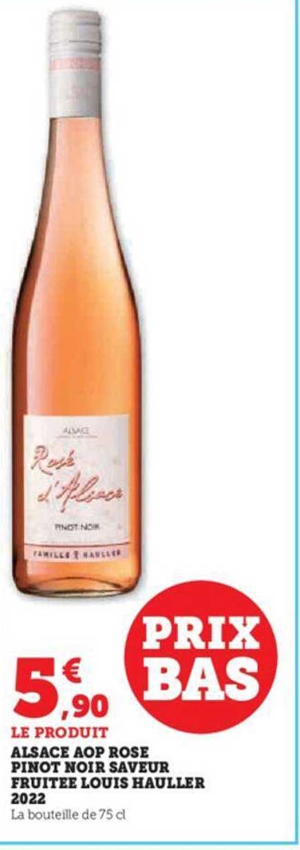alsace aop rose pinot noir saveur fruitée louis hauller 2022