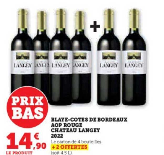 blaye-côtes de bordeaux aop rouge château langey 2022