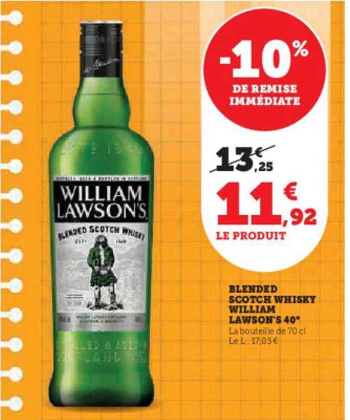 blended scotch whisky william lawson's 40°