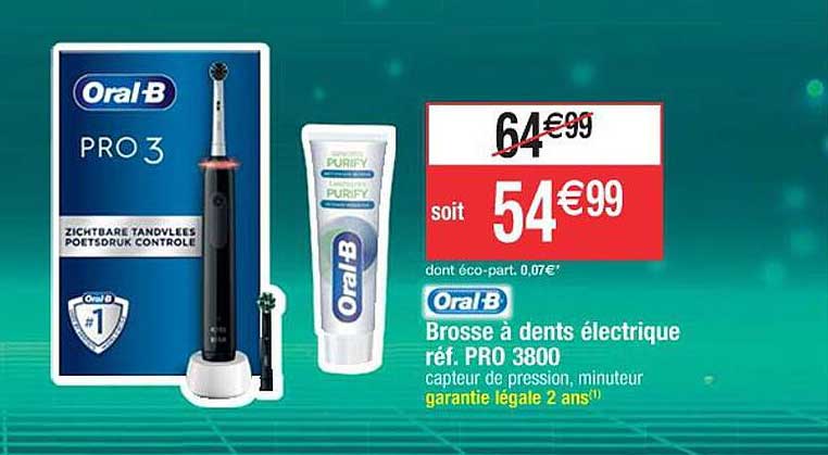 brosse à dents électrique pro 3800 oral-b