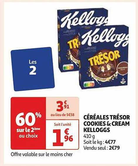 céréales trésor cookies & cream kellogg's
