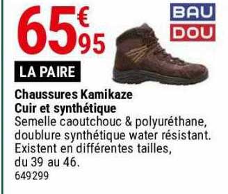 chaussures kamikaze cuir et synthétique baudou