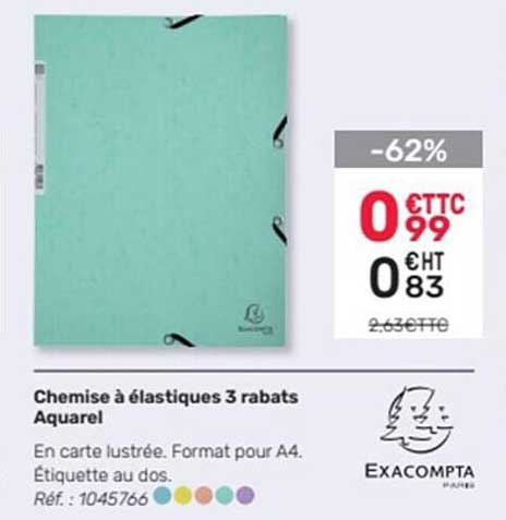 Chemise à élastiques 3 Rabats Aquarel