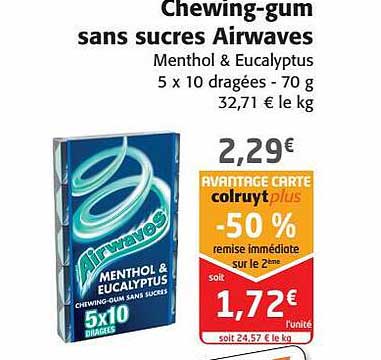 chewing-gum sans sucres airwaves