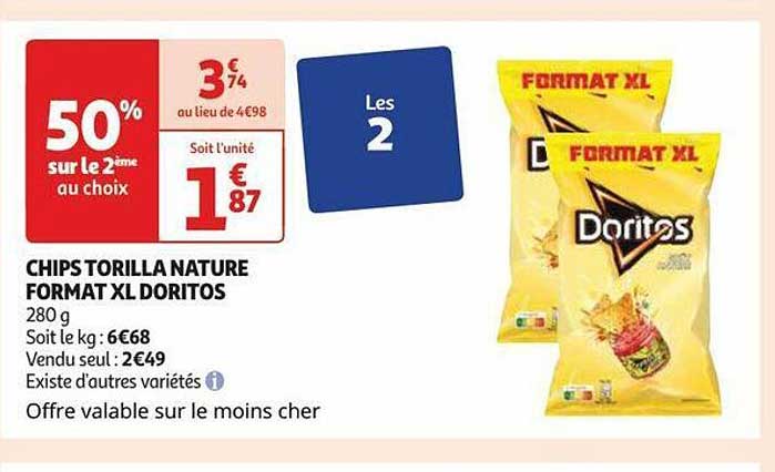Chips Torilla Nature Format Xl Doritos