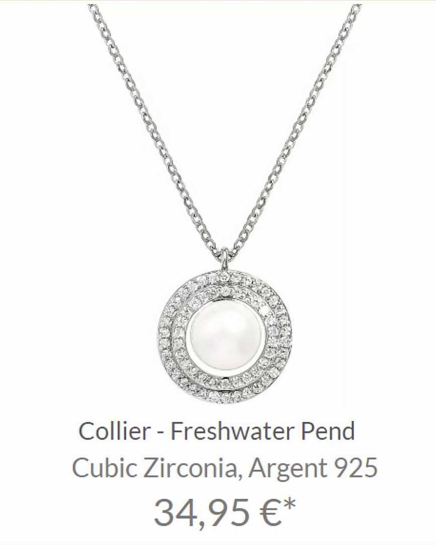 collier - cubic zirconia, argent