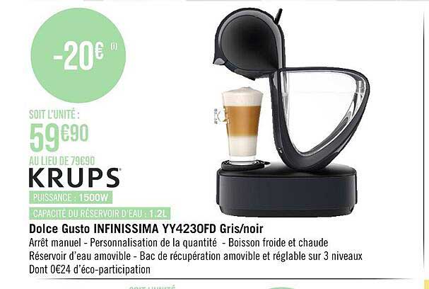 dolce gusto infinissima yy4230fd gris/noir krups