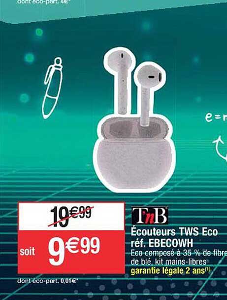 écouteurs tws éco tnb ebecowh