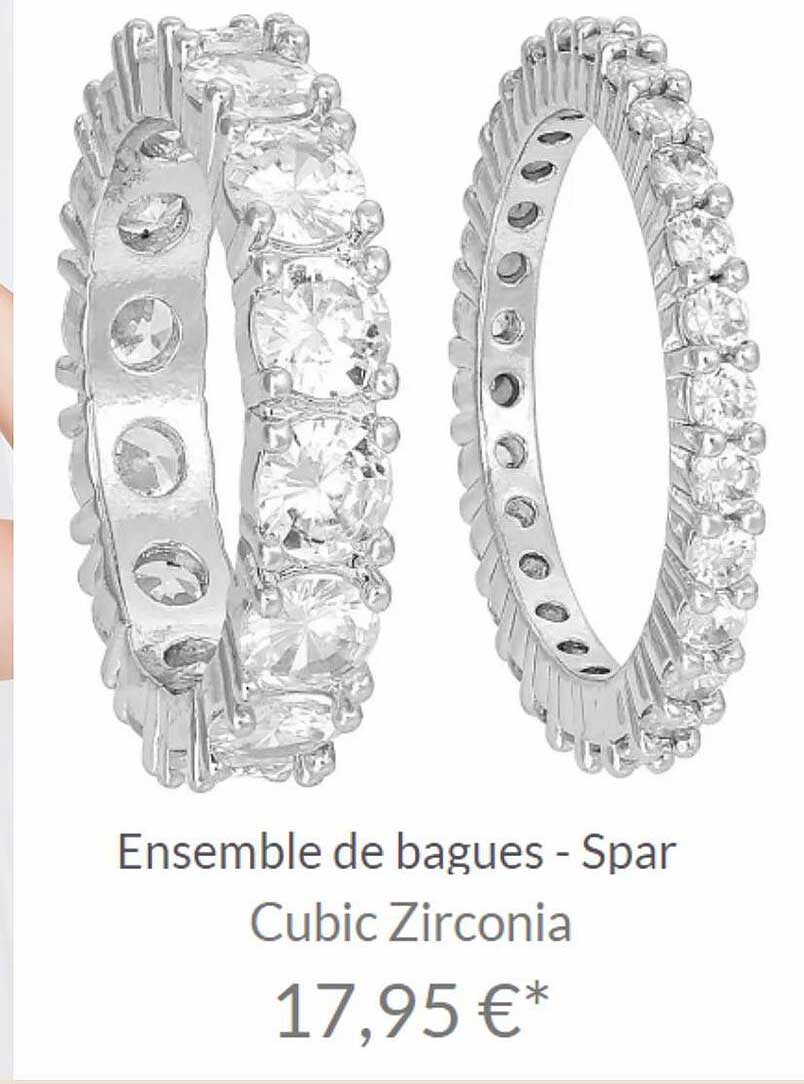 ensemble de bagues - spar cubic zirconia