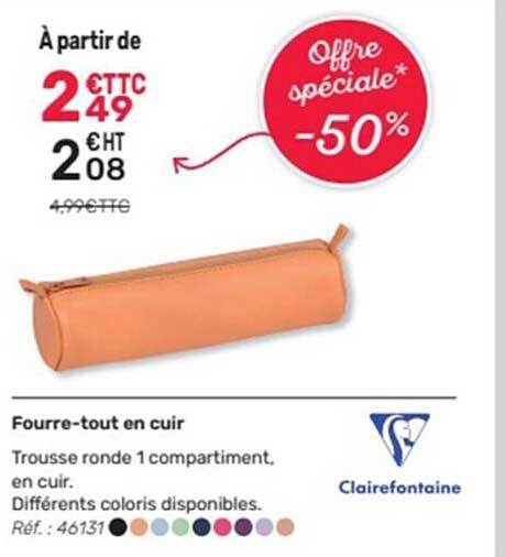 fourre-tout en cuir clairefontaine