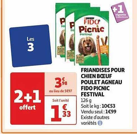 friandises pour chien bœuf poulet agneau fido picnic festival