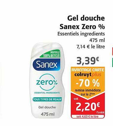 Gel Douche Sanex Zero %