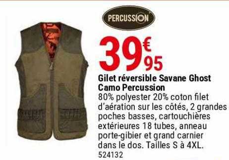 gilet réversible savane ghost camo percussion