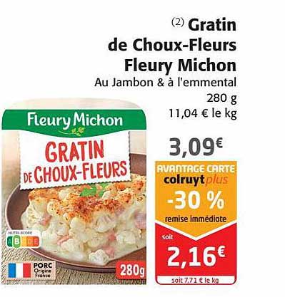 gratin de choux-fleurs fleury michon