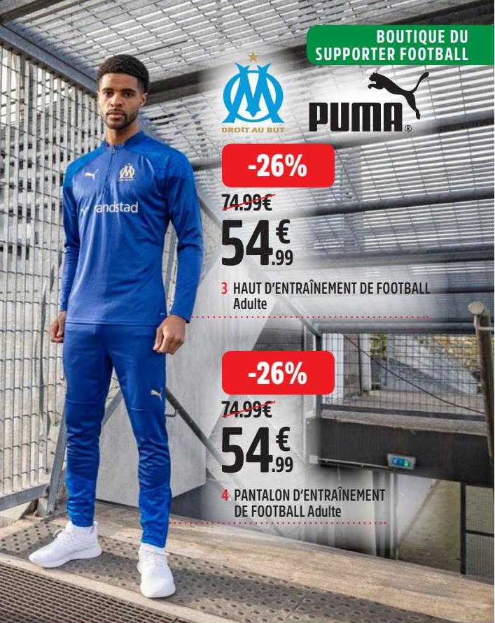 haut d'entraînement de football adulte, pantalon d'entraînement de football adulte puma