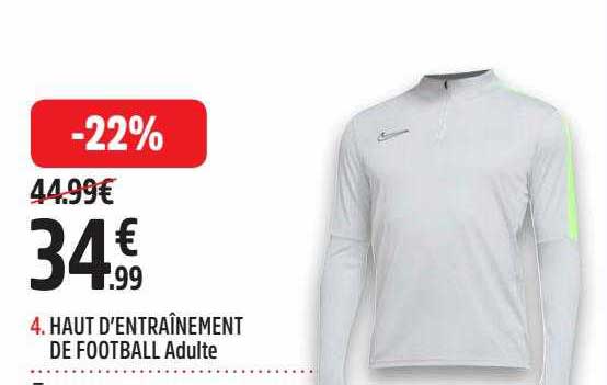 haut d'entraînement de football adulte