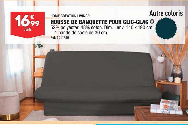 housse de banquette pour clic-clac home creation living