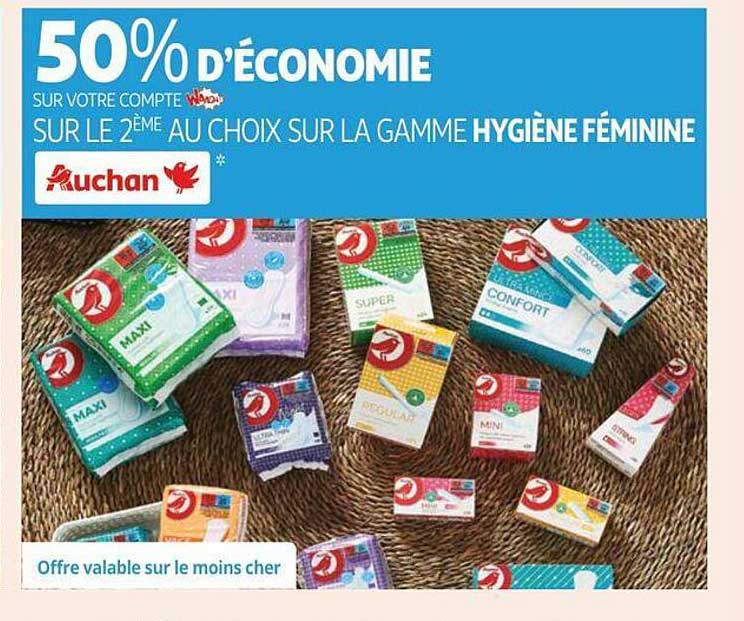 la gamme hygiène féminine auchan