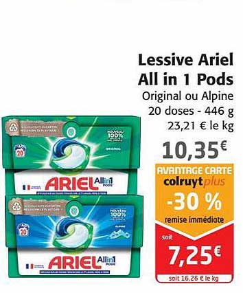 lessive ariel all in 1 pods
