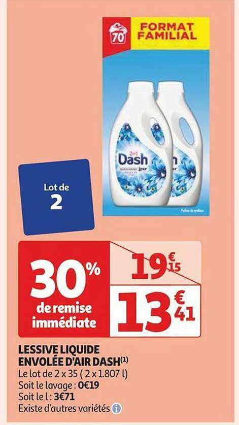 lessive liquide envolée d'air dash