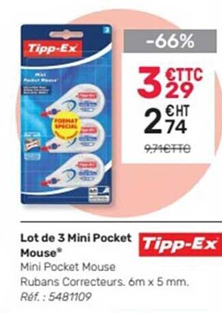 lot de 3 mini pocket mouse tipp-Ex