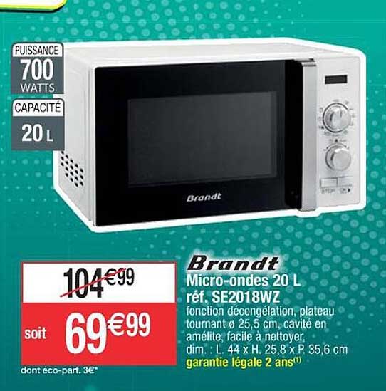 micro-ondes 20 l se2018 wz brandt