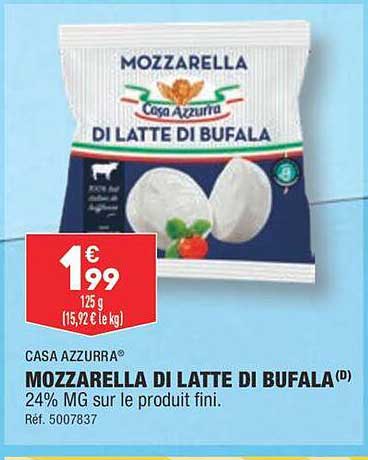 mozzarella di latte di bufala casa azzurra
