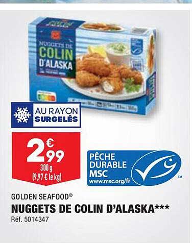 Nuggets De Colin D'alaska Golden Seafood