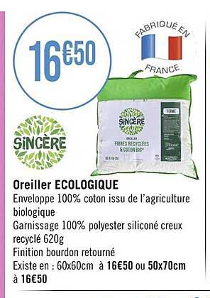 Oreiller écologique Sincère