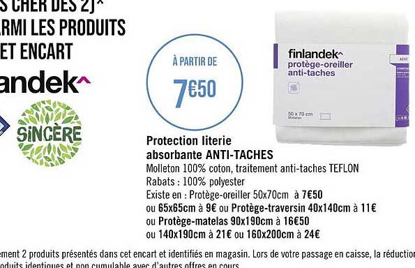 protection literie absorbante anti-taches sincère