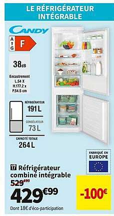 Réfrigérateur Combiné Intégrable Candy