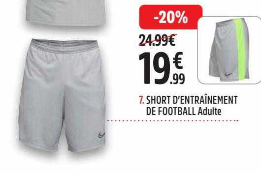 short d'entraînement de football adulte