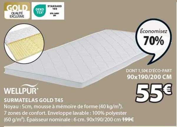 surmatelas gold t45 wellpur