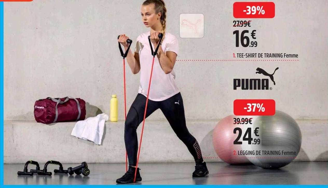 tee-shirt de training femme, legging de training femme puma